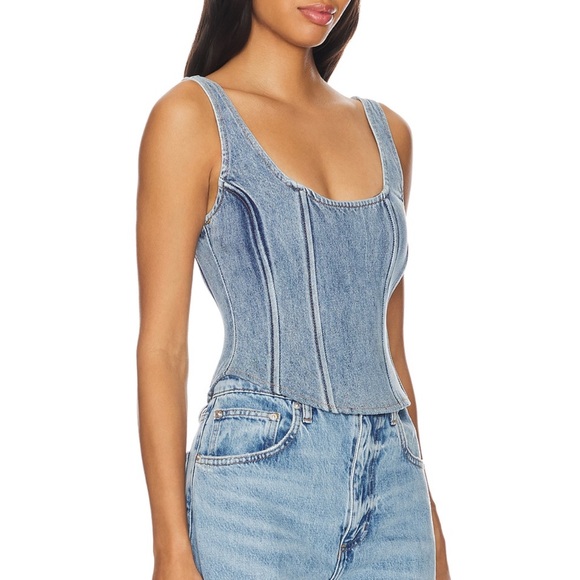 WEWOREWHAT denim scoop corset top - Picture 3 of 6